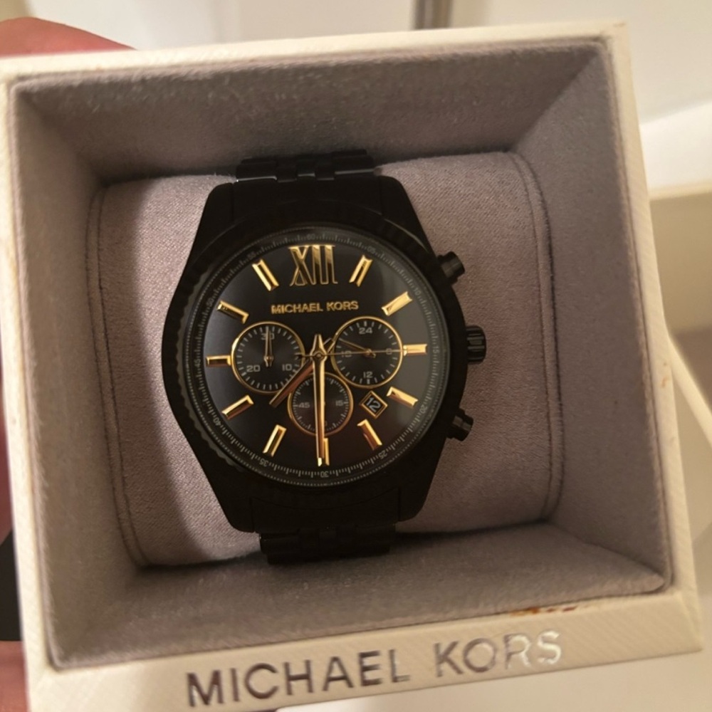 Michael Kors Black and Gold Watch